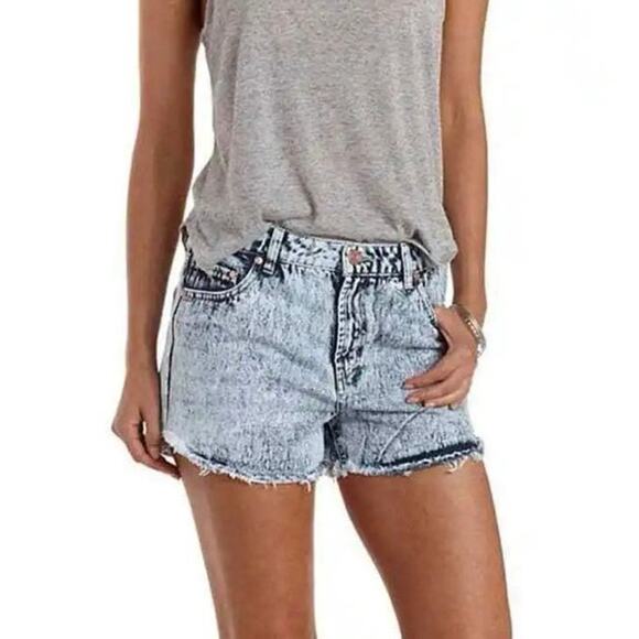 Refuge Stone Washed Vintage Cheeky Denim Shorts NWT - Picture 2 of 7